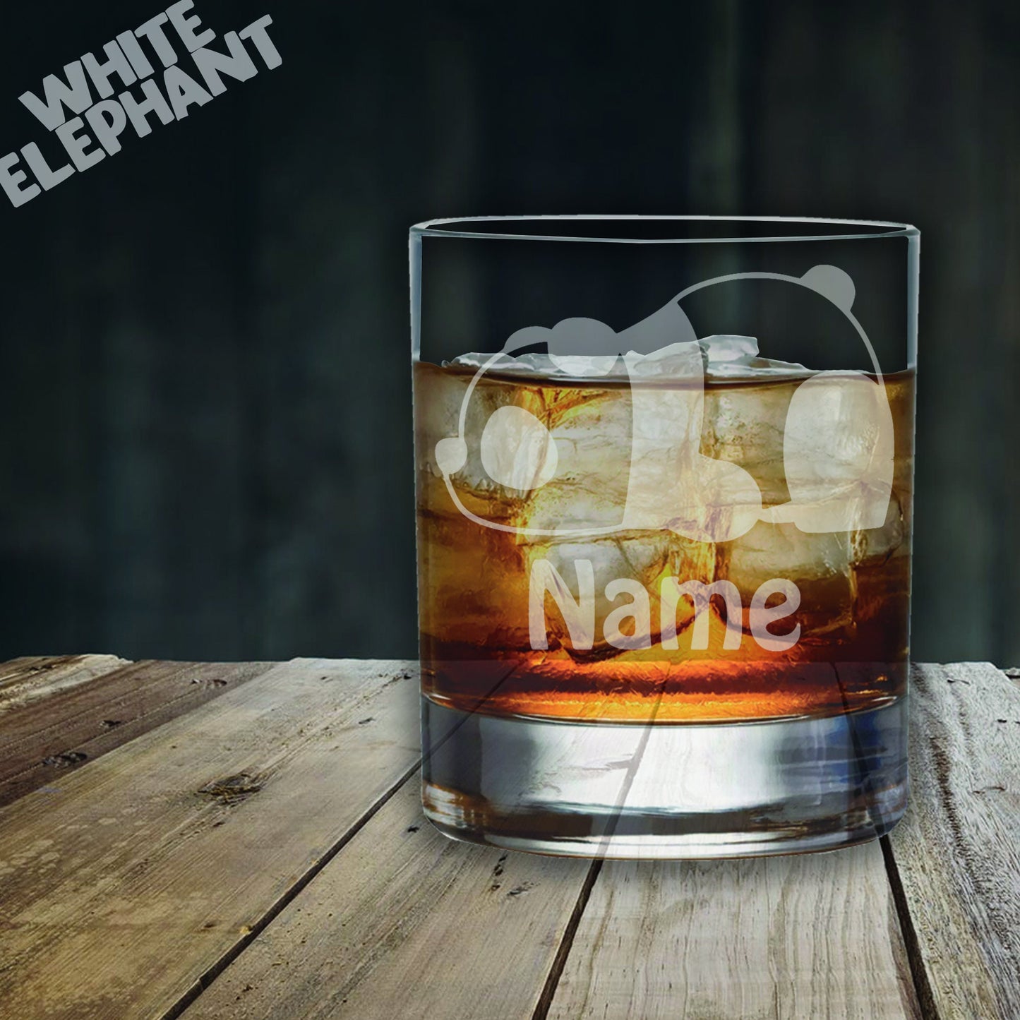 Personalised Panda Laser Etched Whiskey / High-Ball / Pint / Tankard Glass