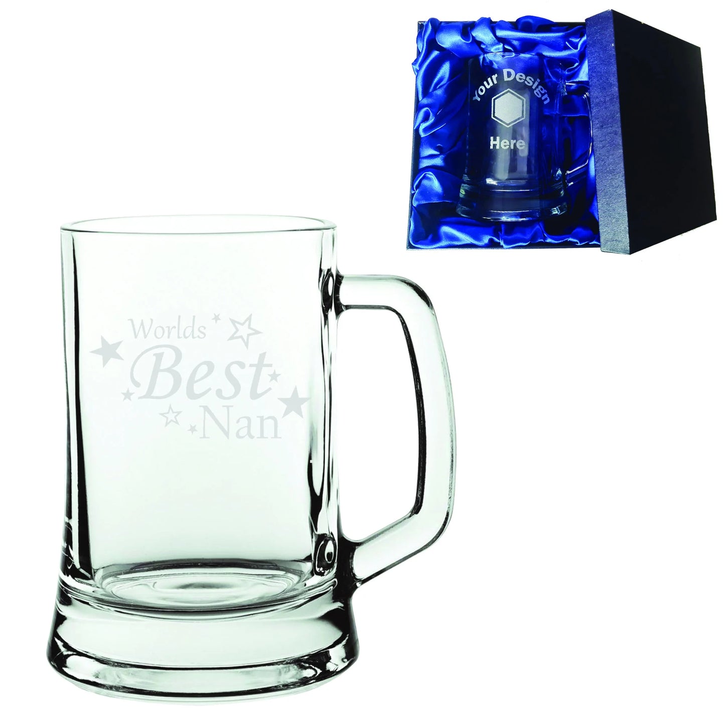 Worlds Best Nan Laser Etched Whiskey / High-Ball / Pint / Tankard Glass