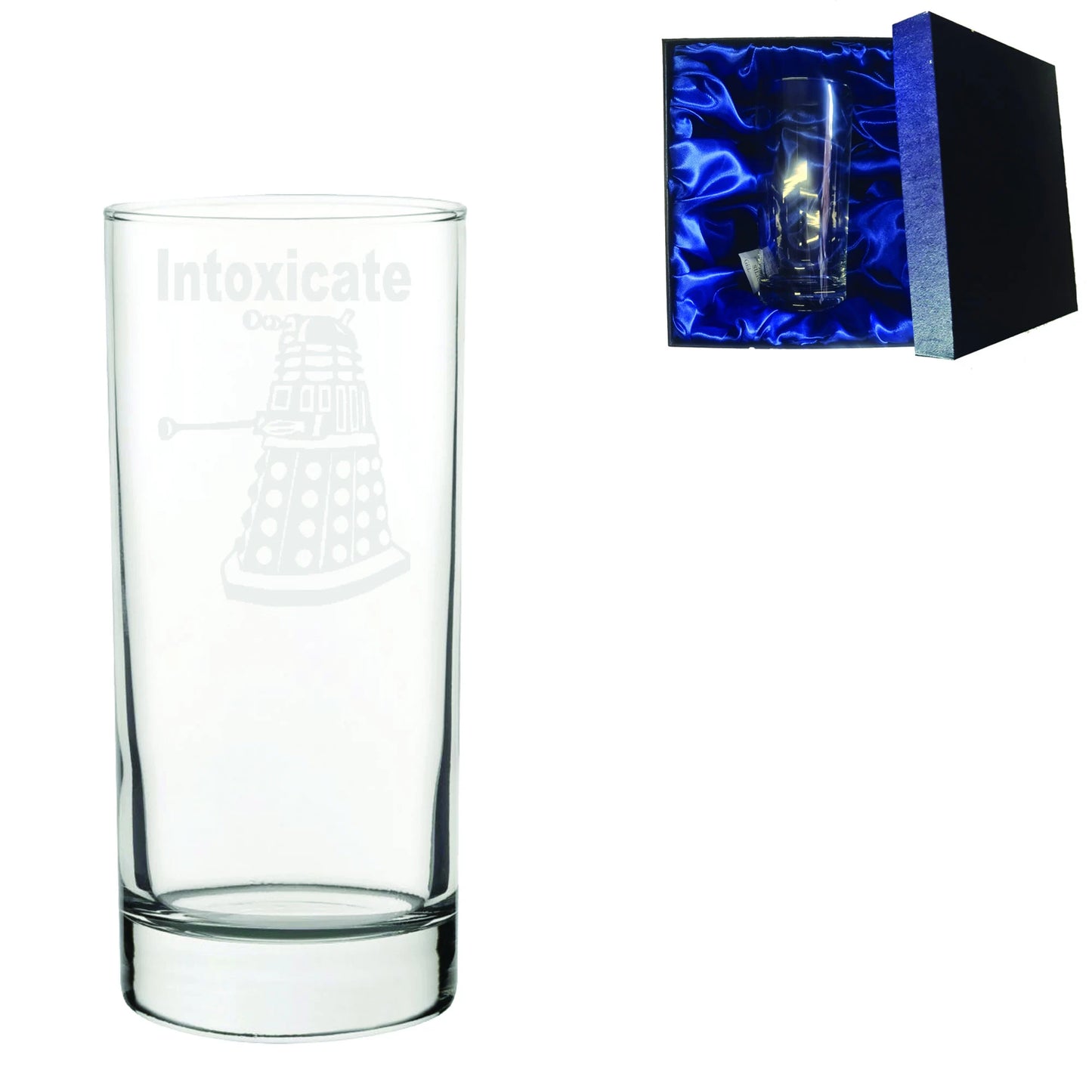 Dr Who Dalek Inspired Glass – Laser Etched Whiskey, Highball, Pint or Tankard
