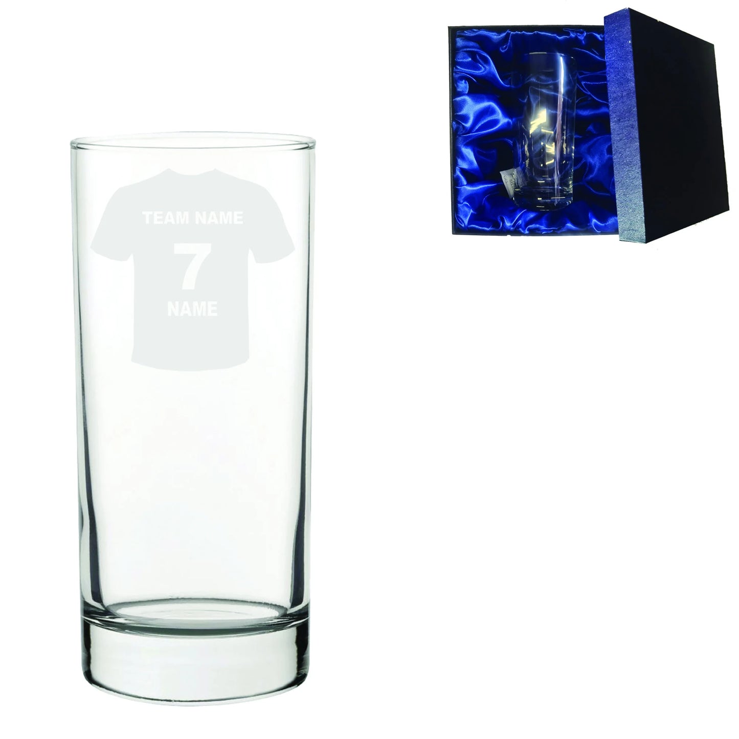Personalised Sports Team Top Laser Etched Whiskey / High-Ball / Pint / Tankard Glass