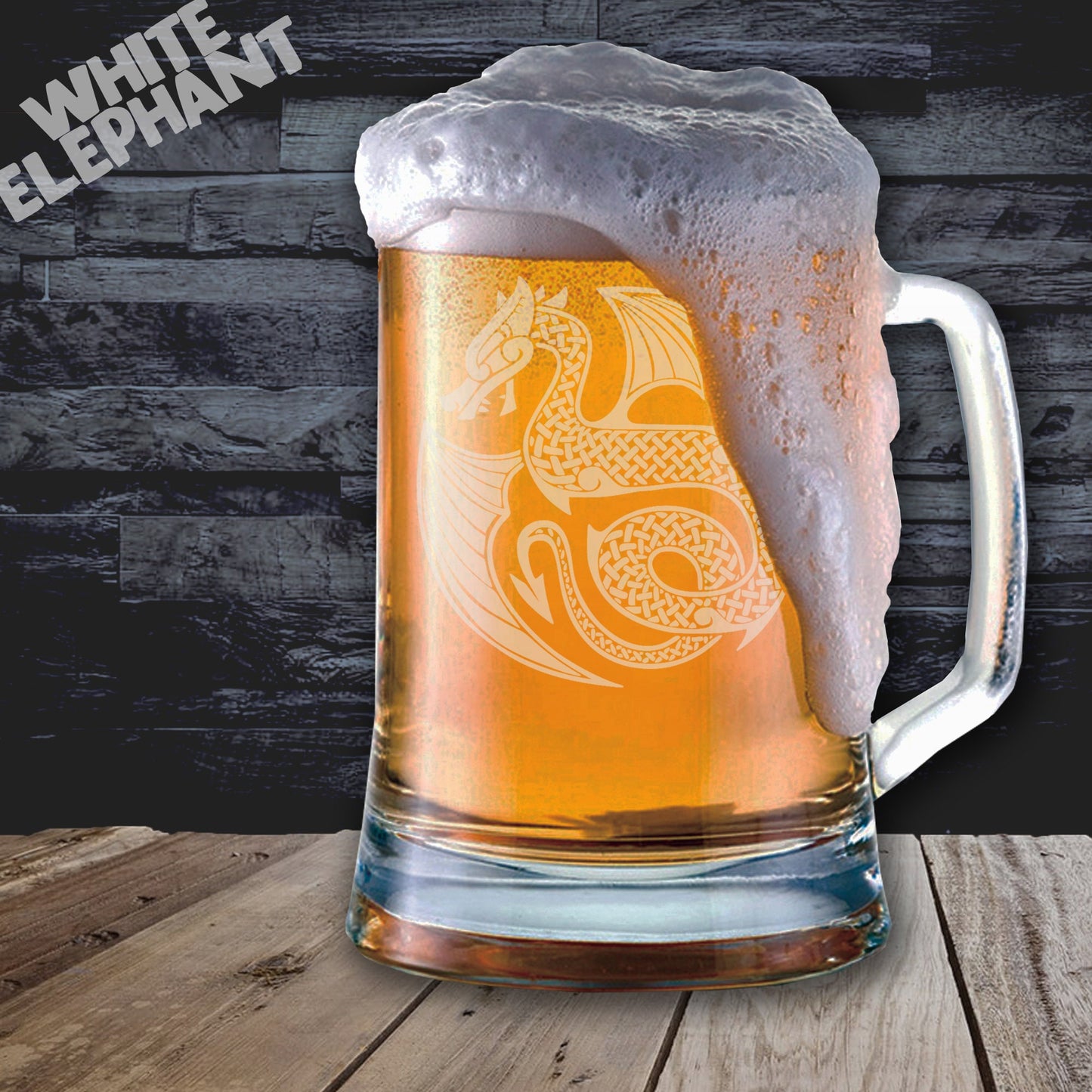 Viking Dragon Laser Etched Whiskey / High-Ball / Pint / Tankard Glass