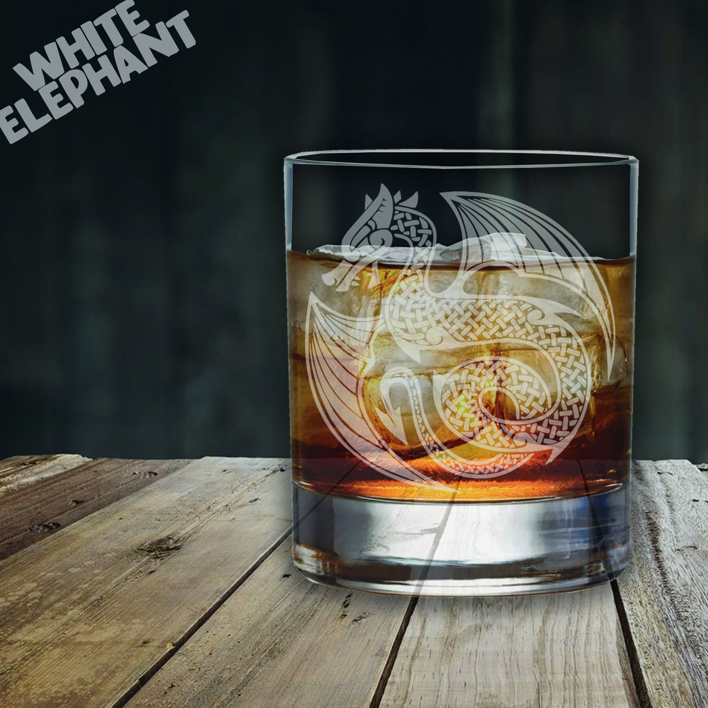 Viking Dragon Laser Etched Whiskey / High-Ball / Pint / Tankard Glass