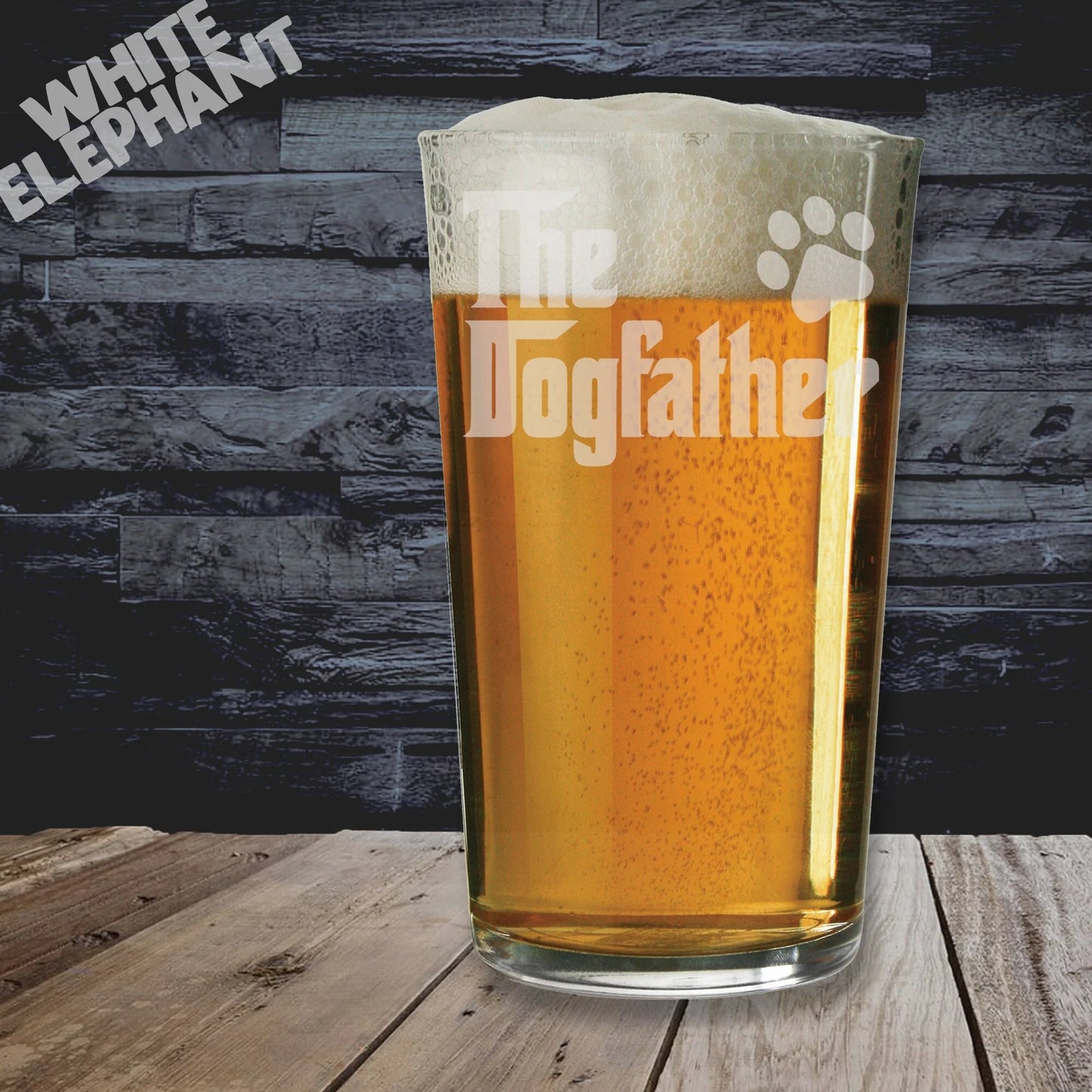 Dog Father Glass – Laser Etched Whiskey, Highball, Pint or Tankard