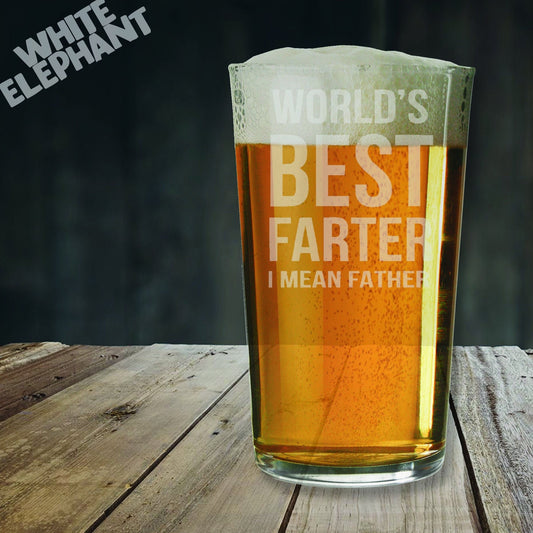 Worlds Best Farter / Father Laser Etched Whiskey / High-Ball / Pint / Tankard Glass