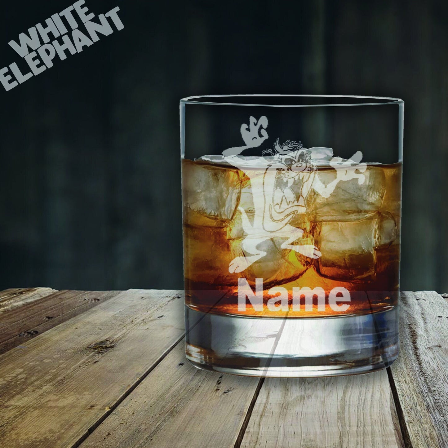 Personalised Tasmanian Devil Laser Etched Whiskey / High-Ball / Pint / Tankard Glass