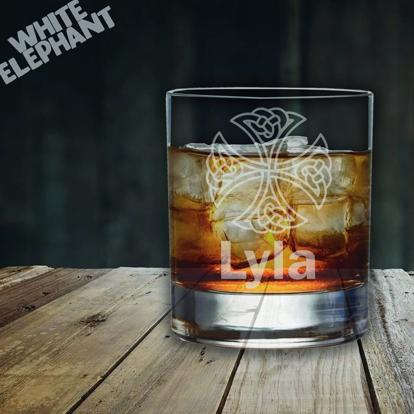 Personalised Celtic Cross Glass - Laser Etched Whiskey, Highball, Pint or Tankard