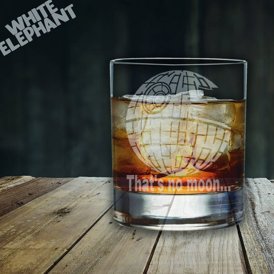 Star Wars Death Star Inspired Laser Etched Whiskey / High-Ball / Pint / Tankard Glass