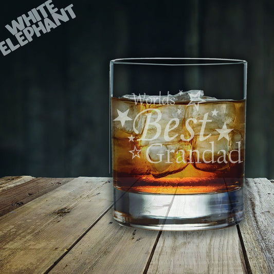 Worlds Best Grandad Laser Etched Whiskey / High-Ball / Pint / Tankard Glass