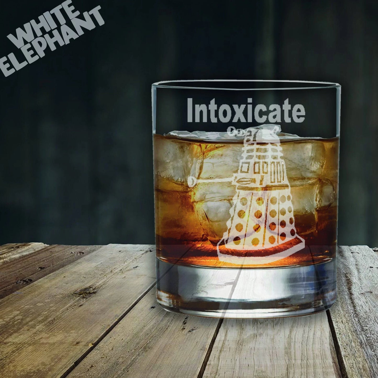 Dr Who Dalek Inspired Glass – Laser Etched Whiskey, Highball, Pint or Tankard