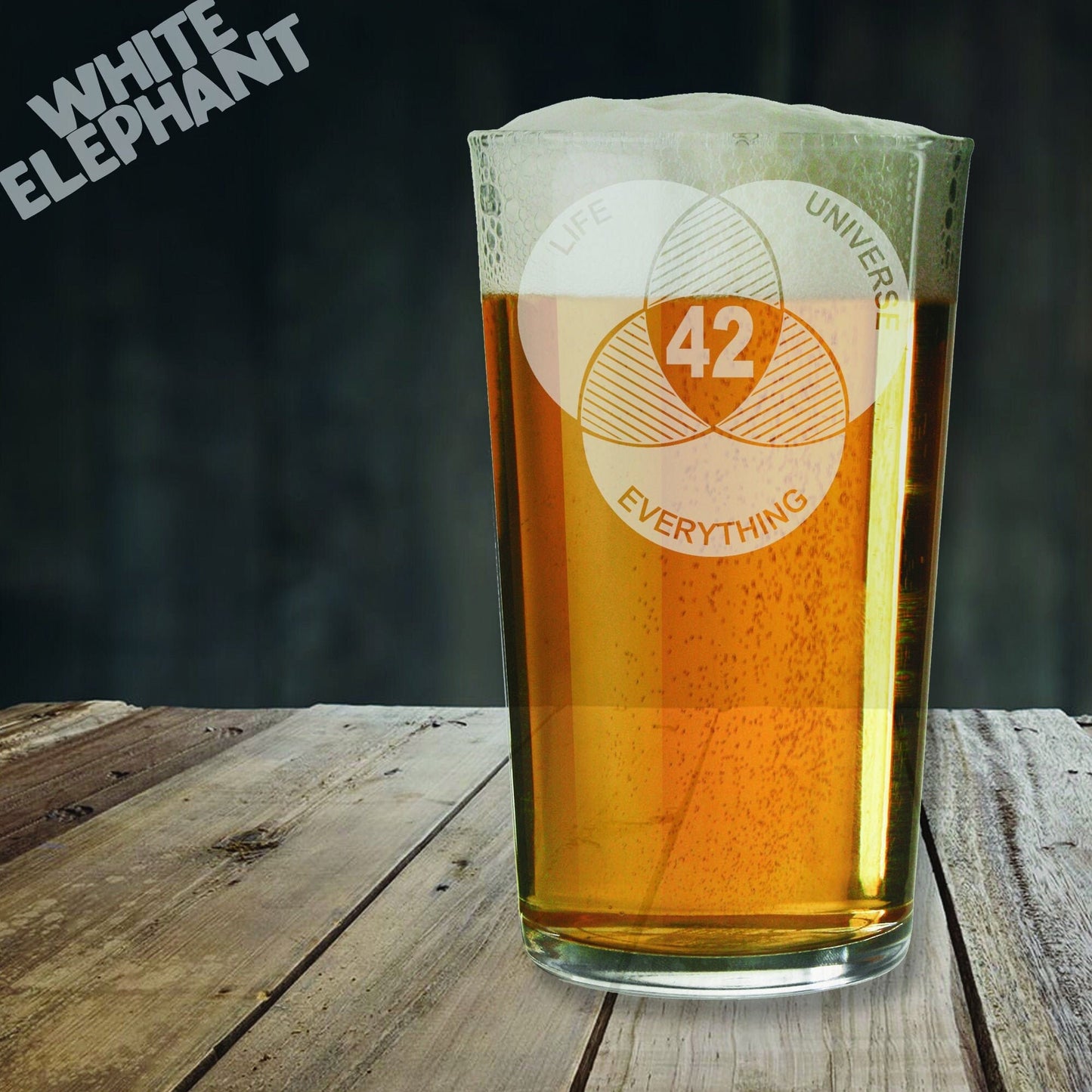 Hitchhiker's Guide to the Galaxy 42 Inspired Laser Etched Whiskey / High-Ball / Pint / Tankard Glass