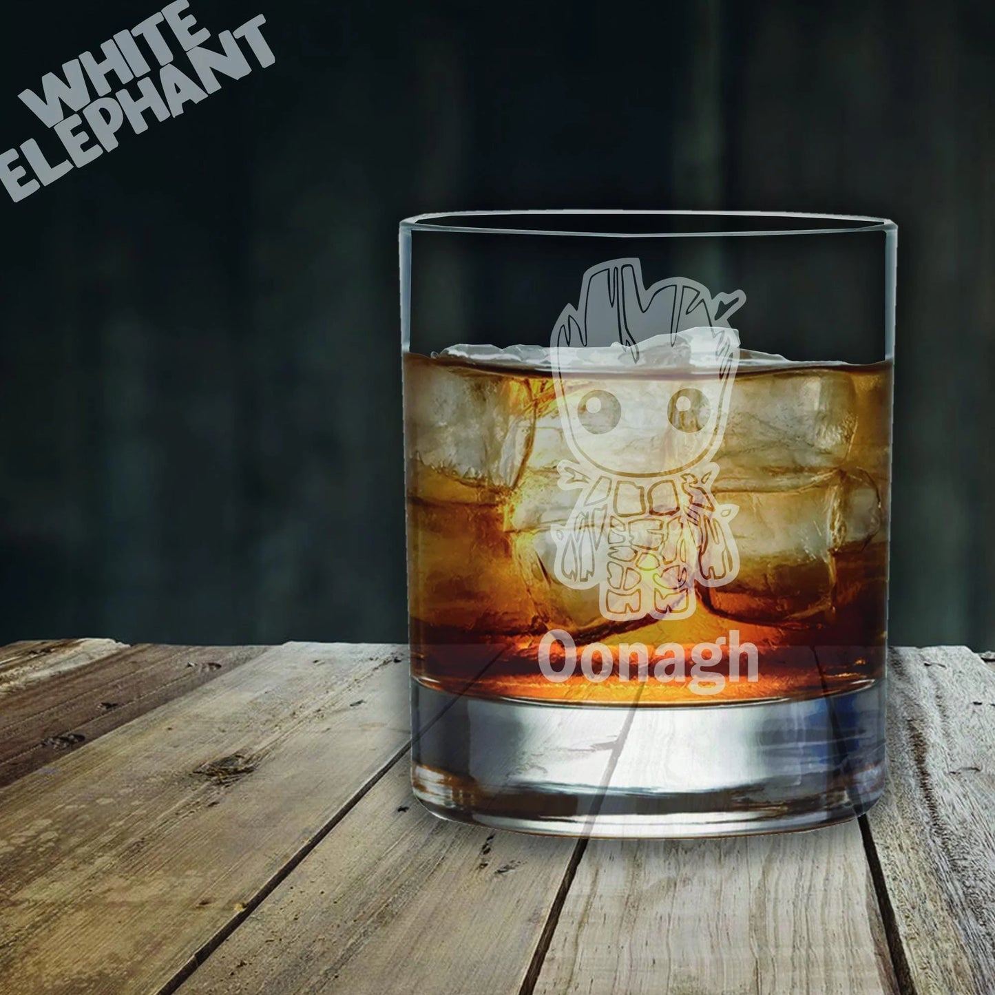 Personalised Groot Inspired Glass - Laser Etched Whiskey, Highball, Pint or Tankard