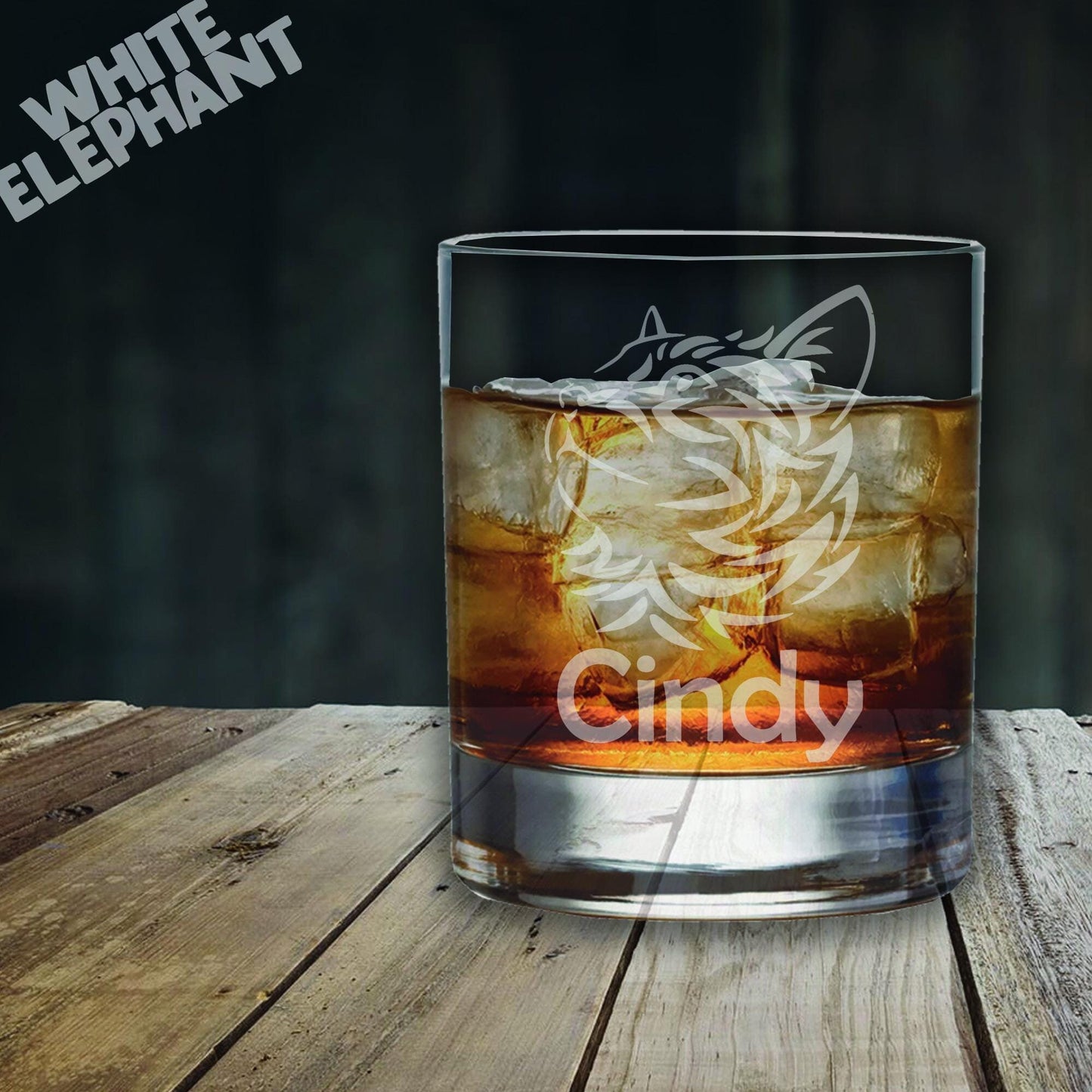 Personalised Tribal Cat Laser Etched Whiskey / High-Ball / Pint / Tankard Glass