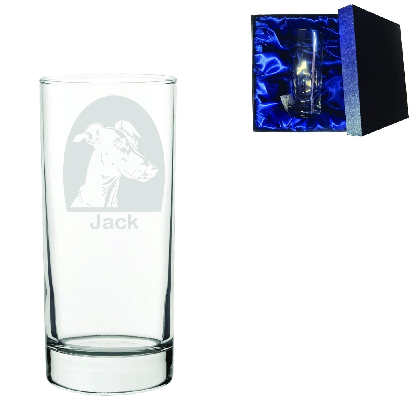 Personalised Greyhound Glass - Laser Etched Whiskey, Highball, Pint or Tankard