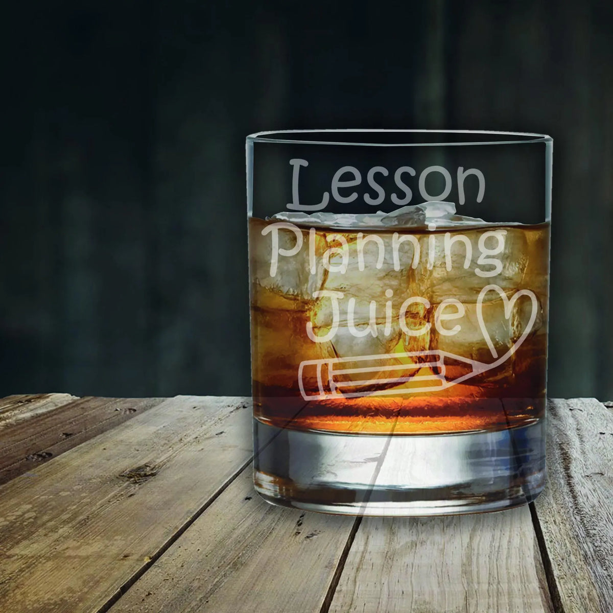 Lesson Planning Juice Teacher Glass - Laser Etched Whiskey, Highball, Pint or Tankard