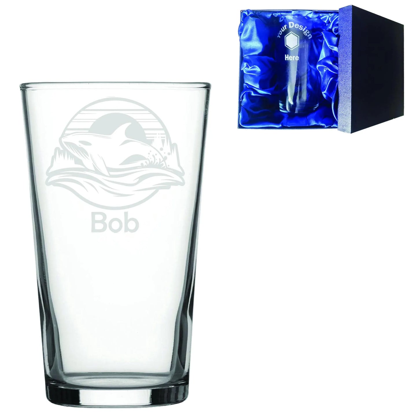 Personalized Whale Glass - Laser Etched Whiskey, Highball, Pint or Tankard