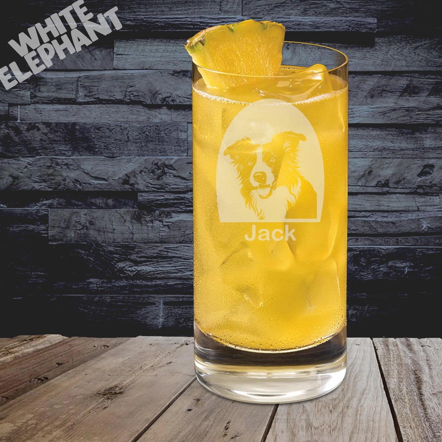 Personalised Border Collie Glass - Laser Etched Whiskey, Highball, Pint or Tankard