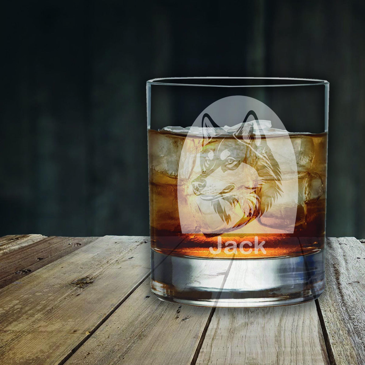 Personalized Husky Glass - Laser Etched Whiskey, Highball, Pint or Tankard
