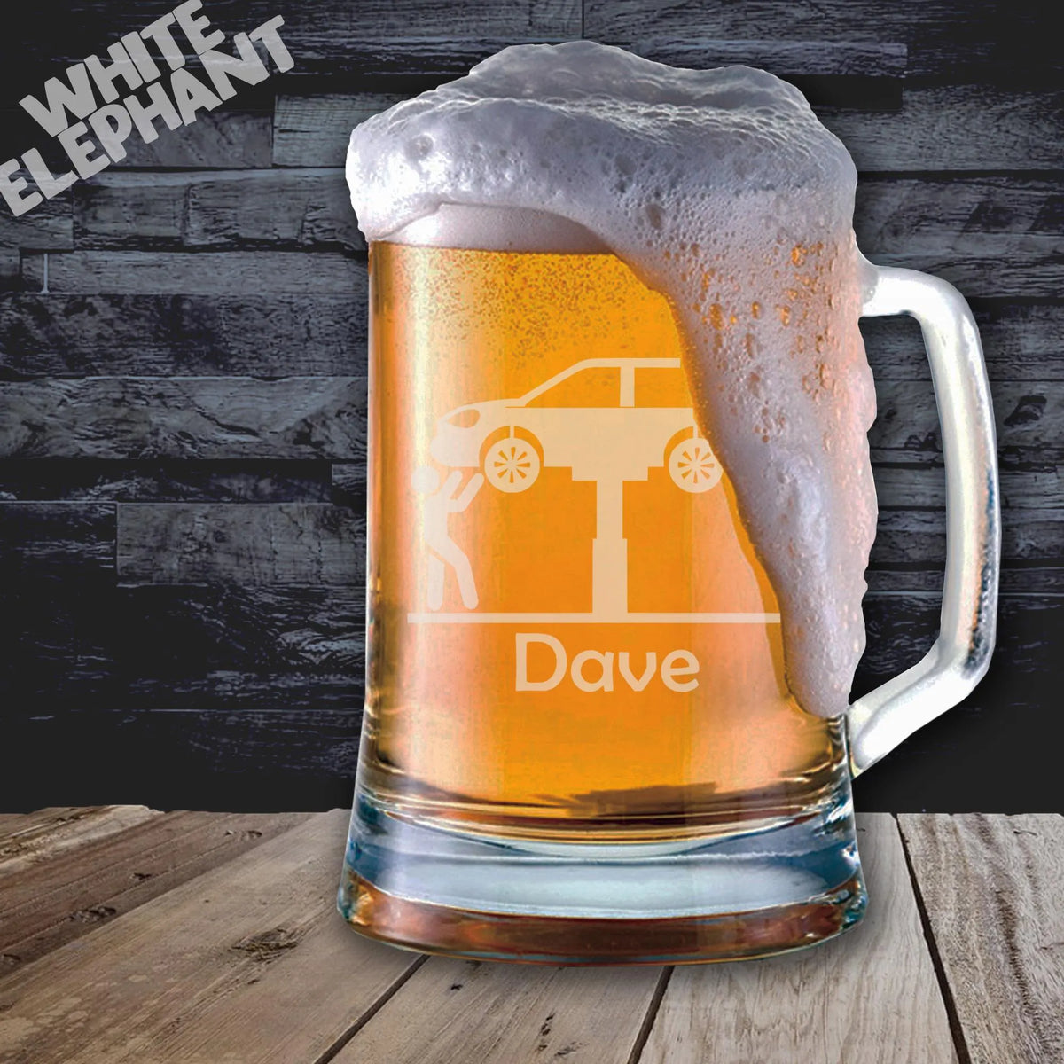 Personalized Mechanic Glass - Laser Etched Whiskey, Highball, Pint or Tankard