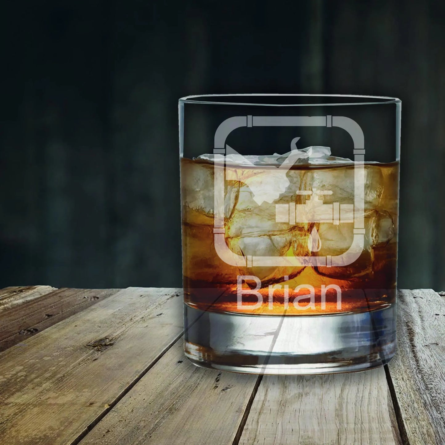 Plumber Glass - Laser Etched Whiskey, Highball, Pint or Tankard