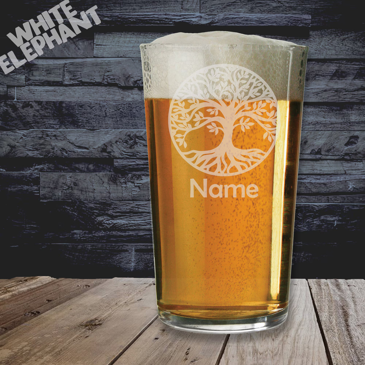 Personalised Tree of Life Glass - Laser Etched Whiskey, Highball, Pint or Tankard