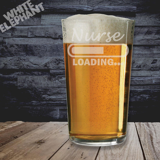 Nurse Loading Glass - Laser Etched Whiskey, Highball, Pint or Tankard