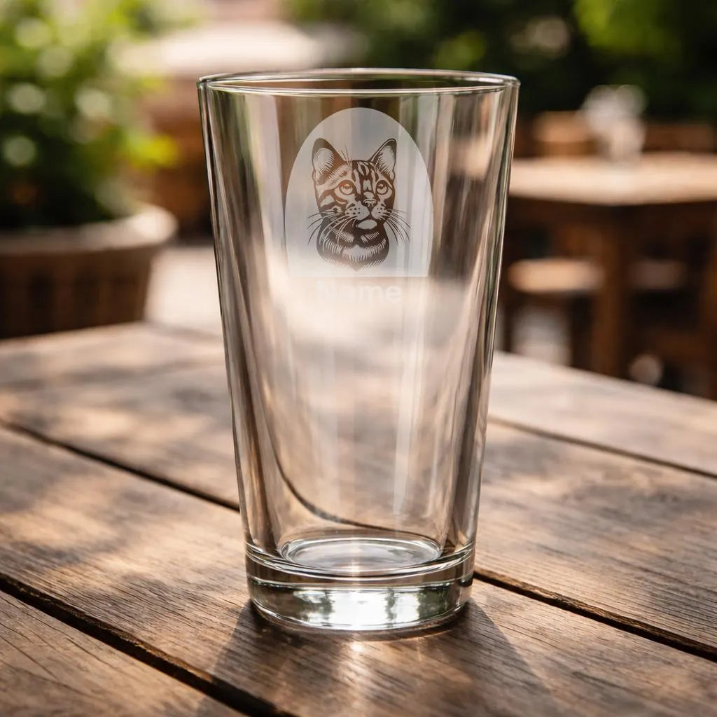 Personalised Bengal Shorthair Cat Glass - Laser Etched Whiskey, Highball, Pint or Tankard