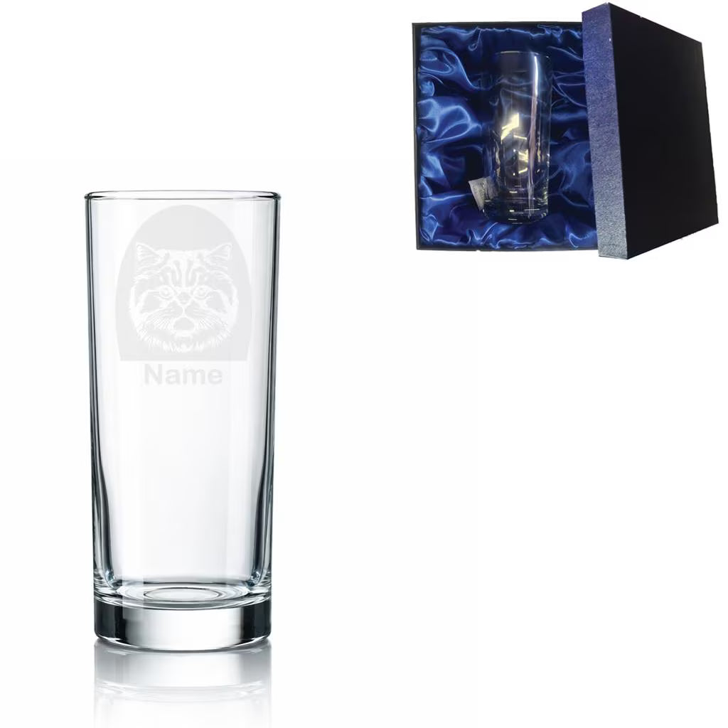 Personalised British Longhair Cat Glass - Laser Etched Whiskey, Highball, Pint or Tankard