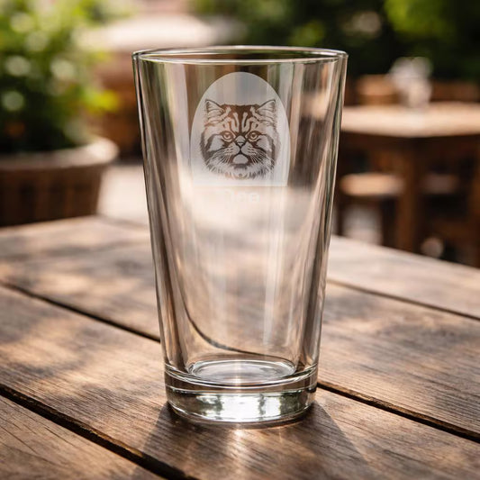 Personalised British Longhair Cat Glass - Laser Etched Whiskey, Highball, Pint or Tankard