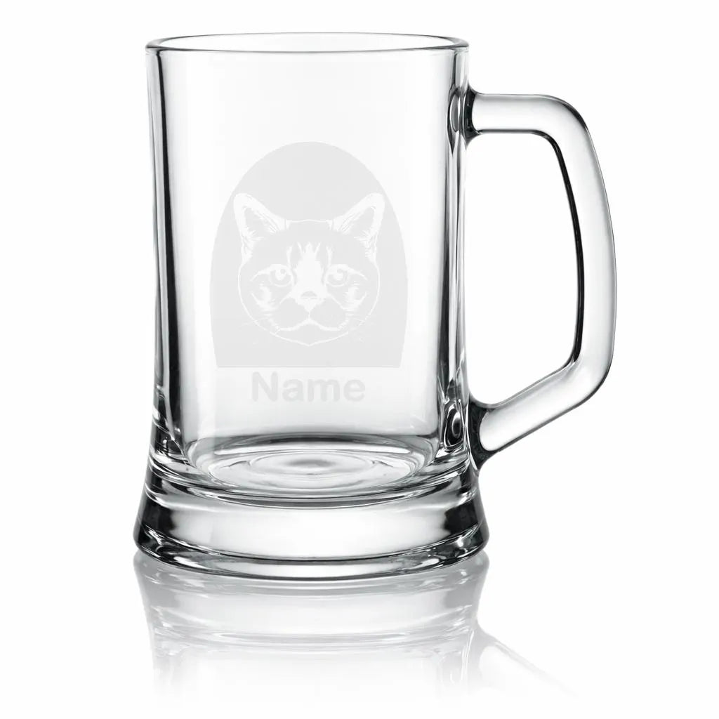 Personalised Colourpoint Shorthair Cat Glass - Laser Etched Whiskey, Highball, Pint or Tankard