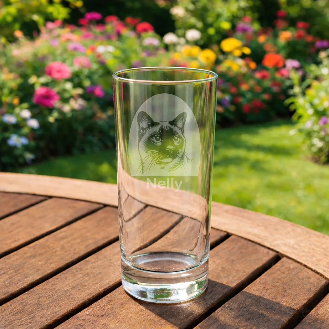 Personalised Siamese Cat Glass - Laser Etched Whiskey, Highball, Pint or Tankard