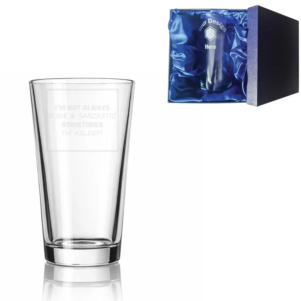 Sometimes I'm Asleep Glass - Laser Etched Whiskey, Highball, Pint or Tankard