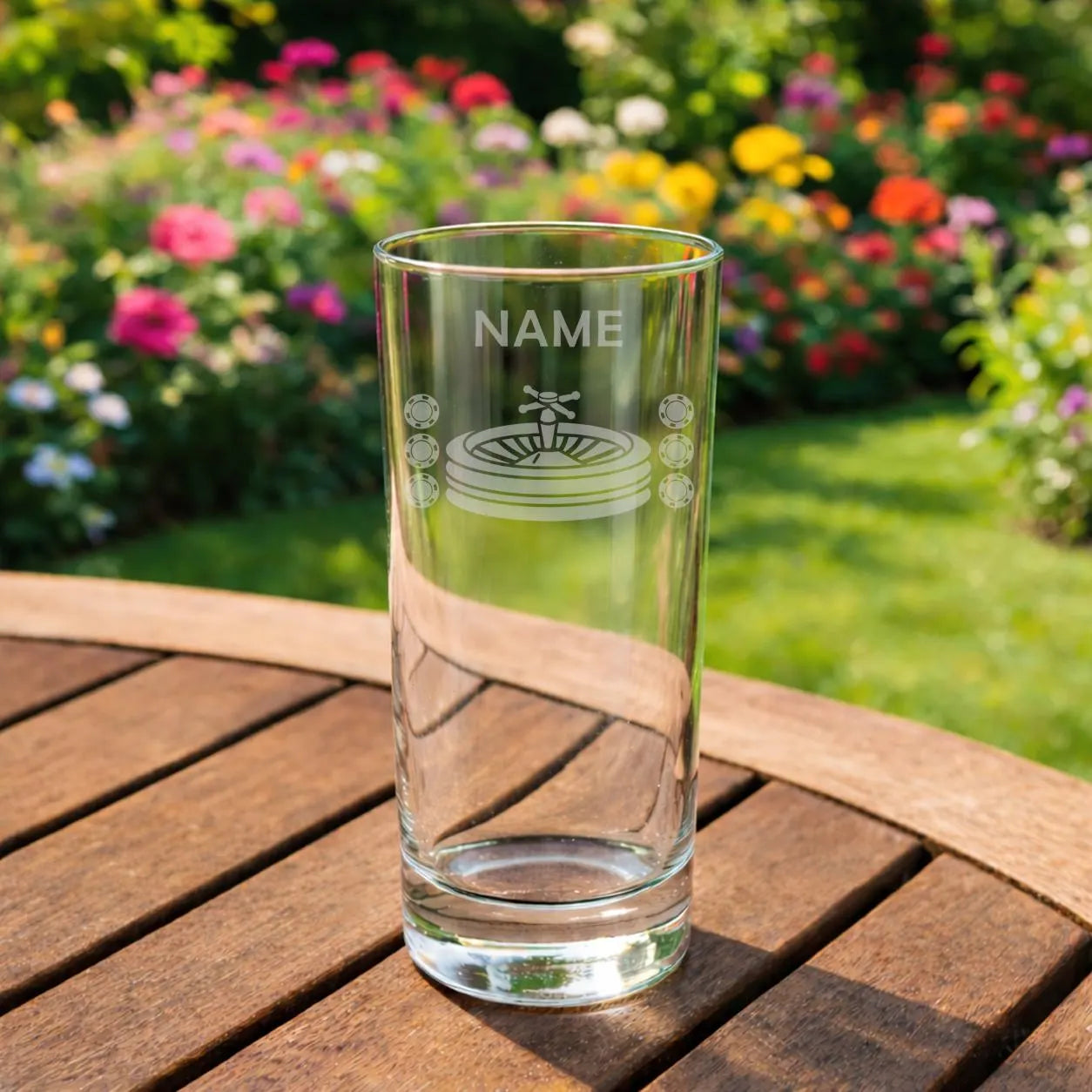 Personalised Roulette Glass - Laser Etched Whiskey, Highball, Pint or Tankard