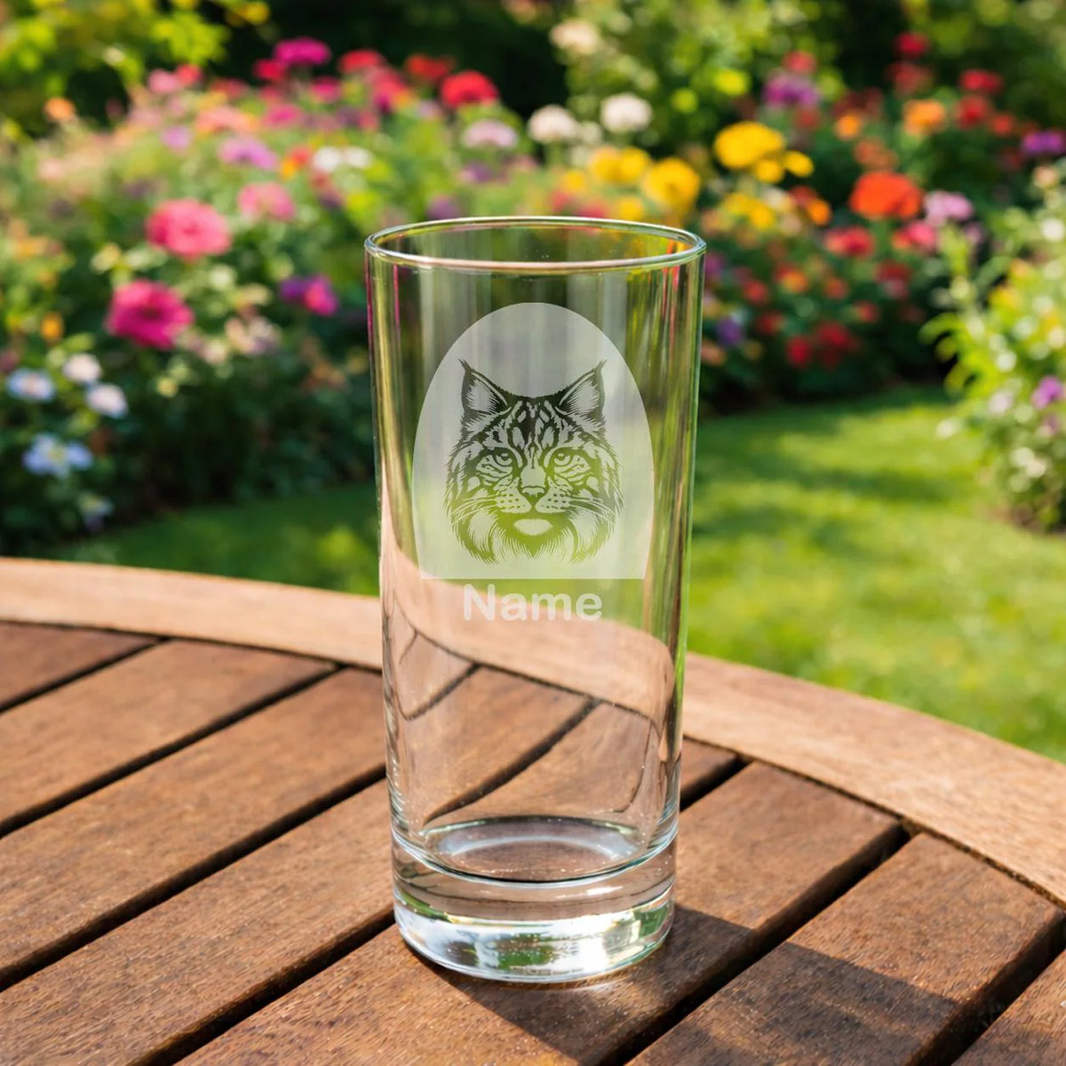 Personalized American Lynx Cat Glass - Laser Etched Whiskey, Highball, Pint or Tankard