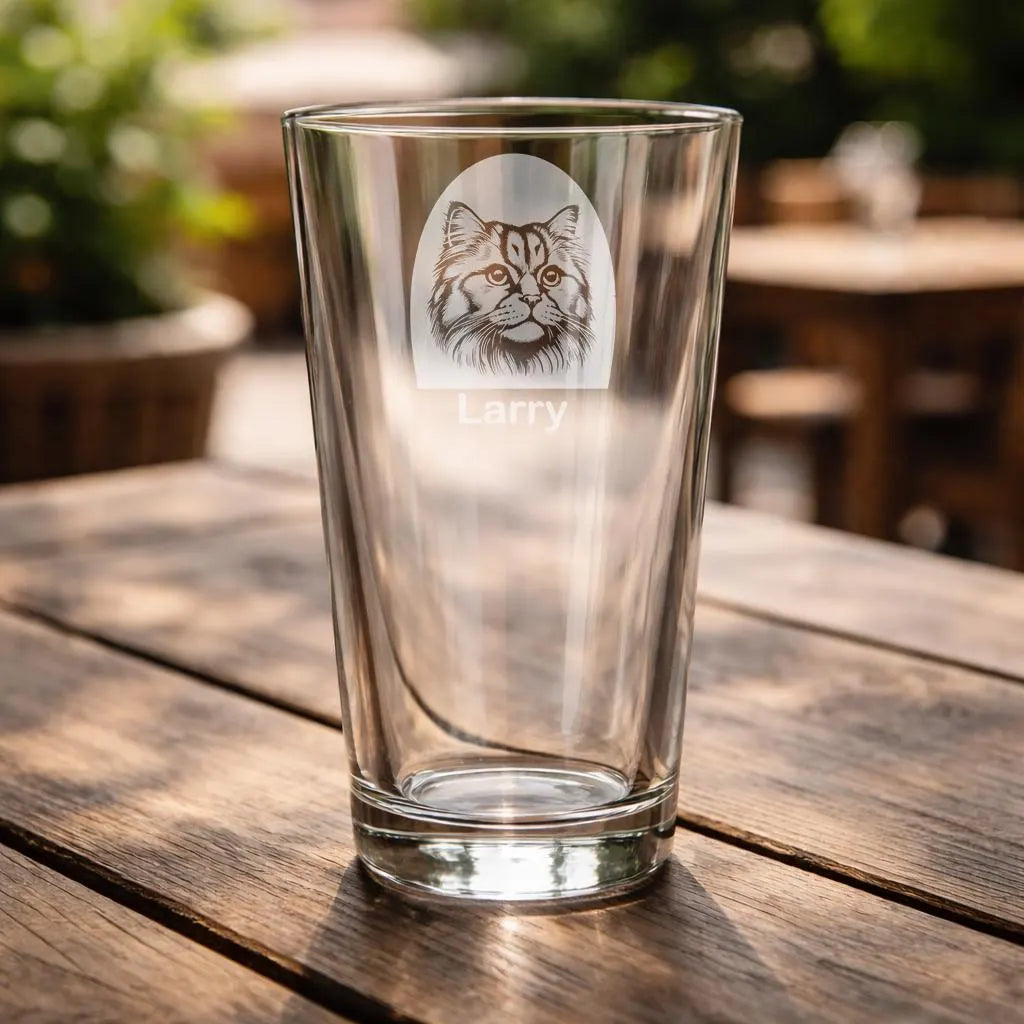 Personalized Asian Semi Longhair Cat Glass - Laser Etched Whiskey, Highball, Pint or Tankard
