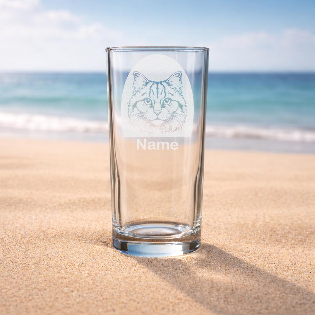 Personalised Australian Mist Cat Glass - Laser Etched Whiskey, Highball, Pint or Tankard