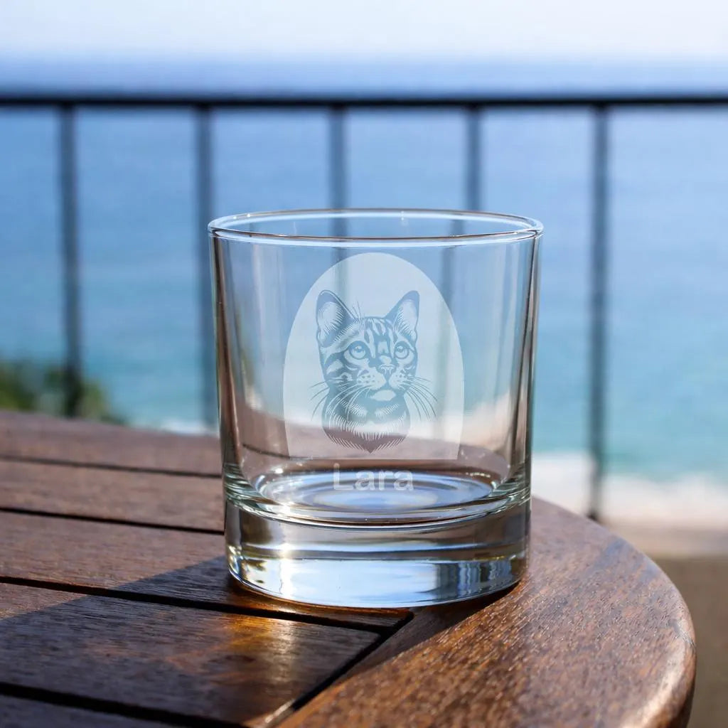 Personalised Bengal Shorthair Cat Glass - Laser Etched Whiskey, Highball, Pint or Tankard