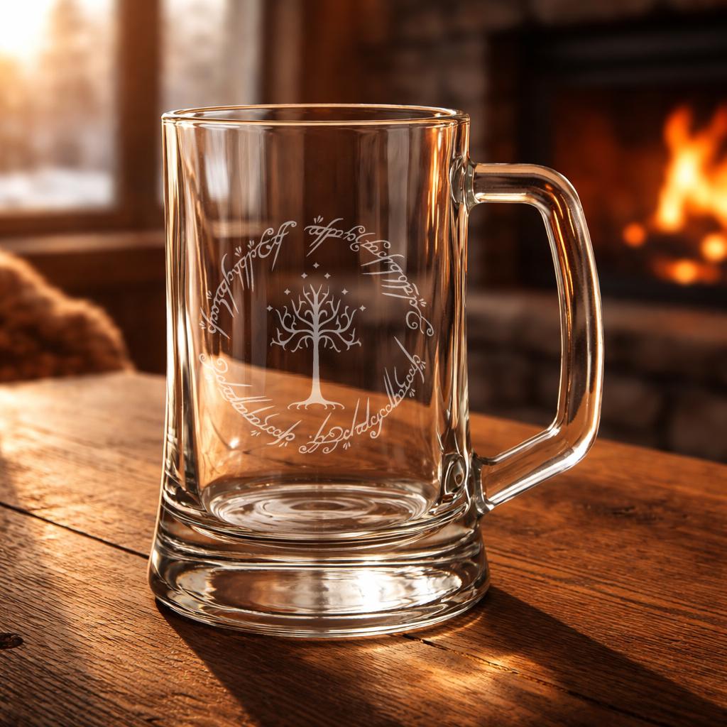 Lord of the Rings Glass - Laser Etched Whiskey, Highball, Pint or Tankard
