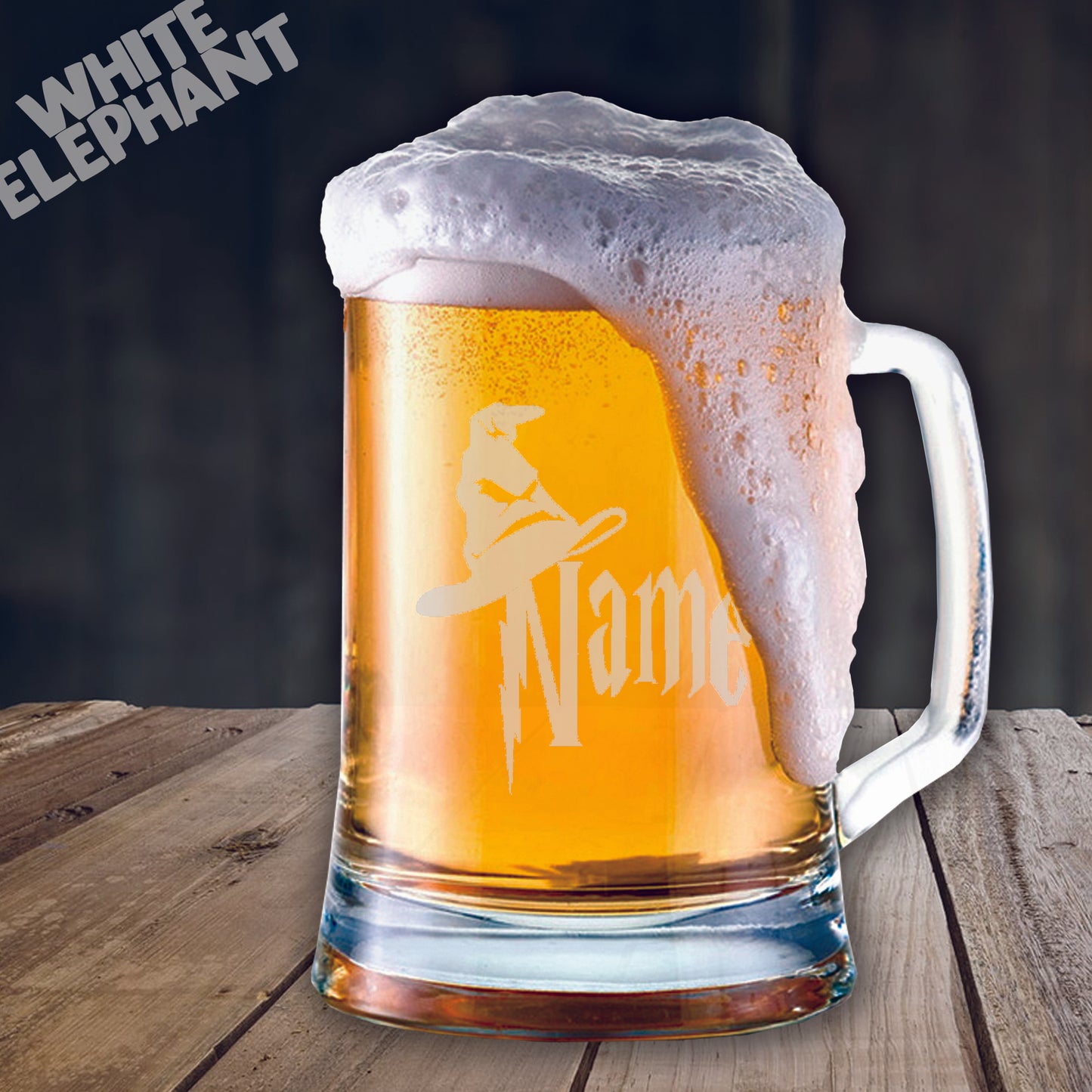 Personalised Harry Potter Sorting Hat Laser Etched Whiskey / High-Ball / Pint / Tankard Glass
