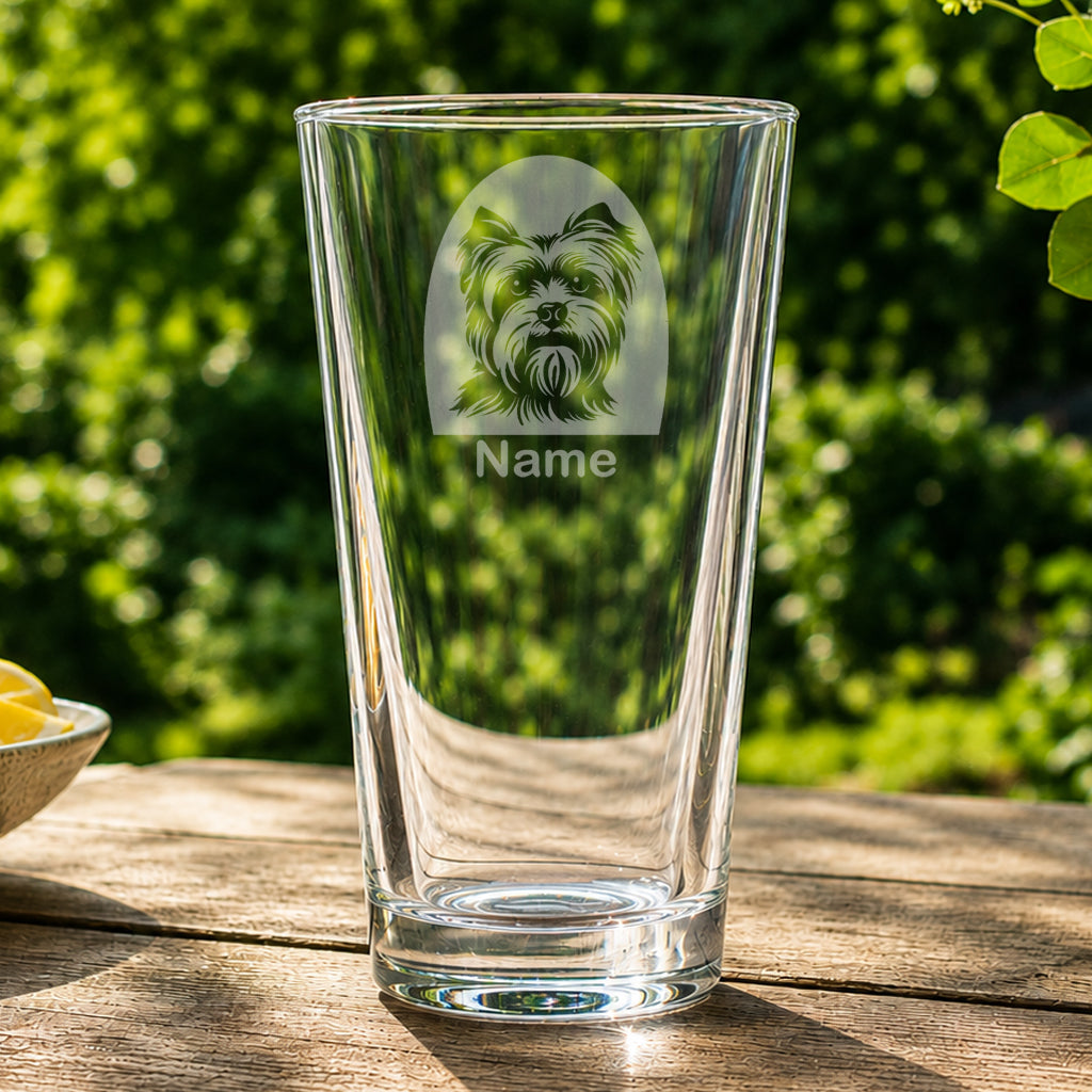 Personalised Yorkshire Terrier Glass - Laser Etched Whiskey, Highball, Pint or Tankard